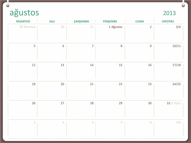 2013-2014 akademik takvimi (Ağustos) 2013-2014 akademik takvimi (Ağustos)