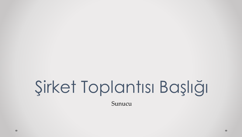 Şirket toplantısı sunusu Şirket toplantısı sunusu