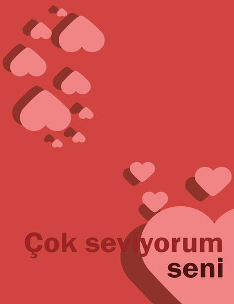 Seni Seviyorum kartı (dörde katlı) Seni Seviyorum kartı (dörde katlı)