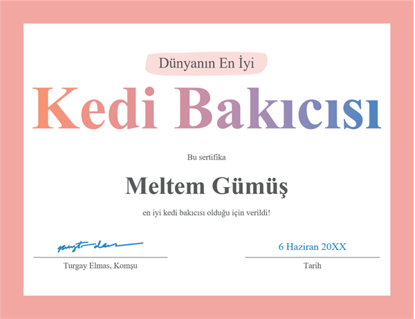Dünyanın En İyisi ödülü sertifikası Dünyanın En İyisi ödülü sertifikası