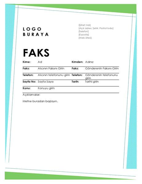Geometrik faks kapak sayfası Geometrik faks kapak sayfası
