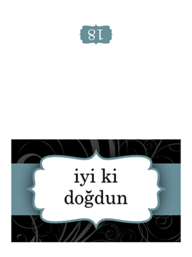 Doğum günü kartı (Mavi Kurdele tasarımı, ikiye katlı) Doğum günü kartı (Mavi Kurdele tasarımı, ikiye katlı)