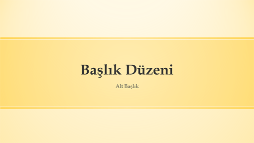 Sarı şeritli tasarım sunusu (geniş ekran)
