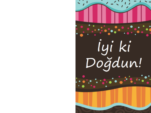 Doğum günü kartı - noktalar ve şeritler (çocuklar, ikiye katlı) Doğum günü kartı - noktalar ve şeritler (çocuklar, ikiye katlı)