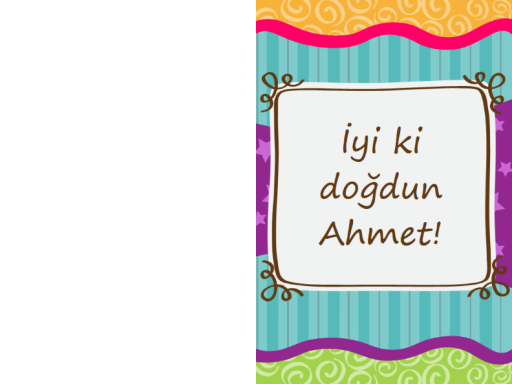Doğum günü kartı - yıldızlar ve şeritler (çocuklar, ikiye katlı)
