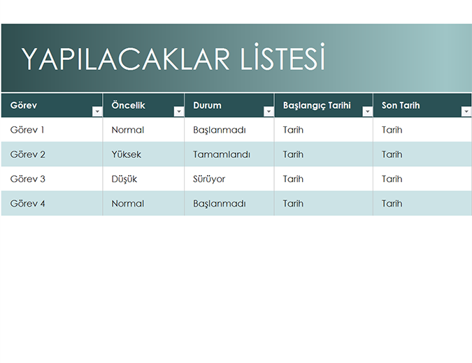 yapılacaklar listesi ücretsiz indirilebilir