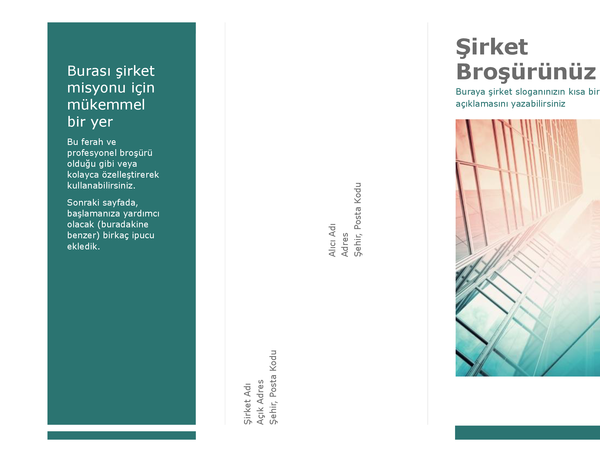 Üçe katlanan broşür (mavi)
