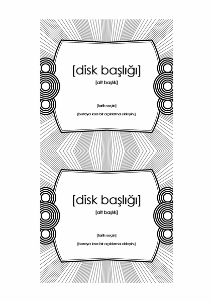 CD Etiketi (Avery 5693 ile çalışır) CD Etiketi (Avery 5693 ile çalışır)