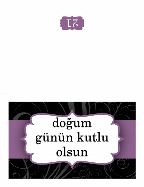 Doğum günü kartı (mor şerit tasarımı) Doğum günü kartı (mor şerit tasarımı)