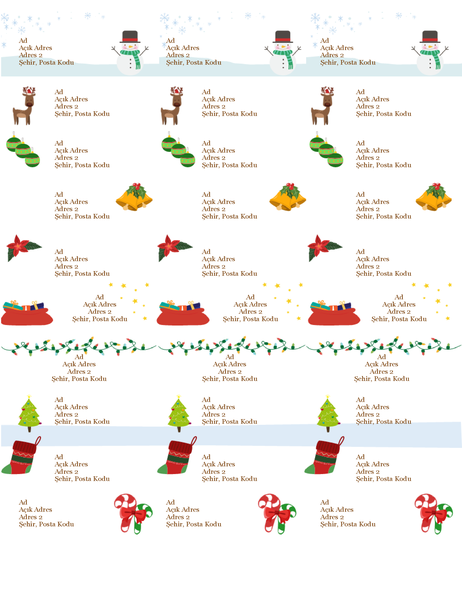Hediye etiketleri (Noel Ruhu tasarımlı, sayfa başına 30 adet, Avery 5160 ile uyumlu) Hediye etiketleri (Noel Ruhu tasarımlı, sayfa başına 30 adet, Avery 5160 ile uyumlu)