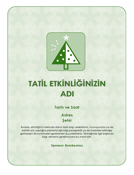 Tatil etkinliği el ilanı (yeşil ağaçlı) Tatil etkinliği el ilanı (yeşil ağaçlı)