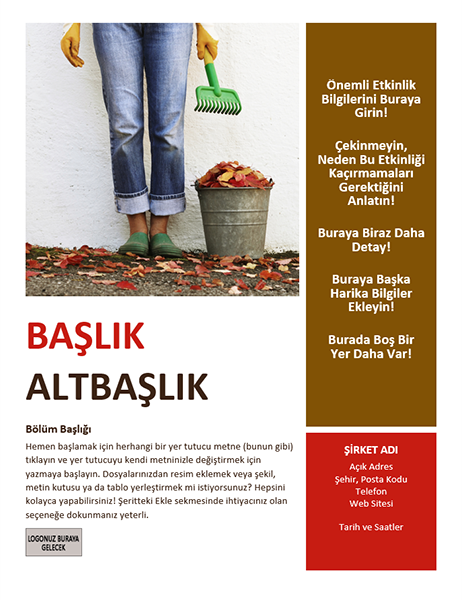 Mevsimlik etkinlik el ilanı (sonbahar)