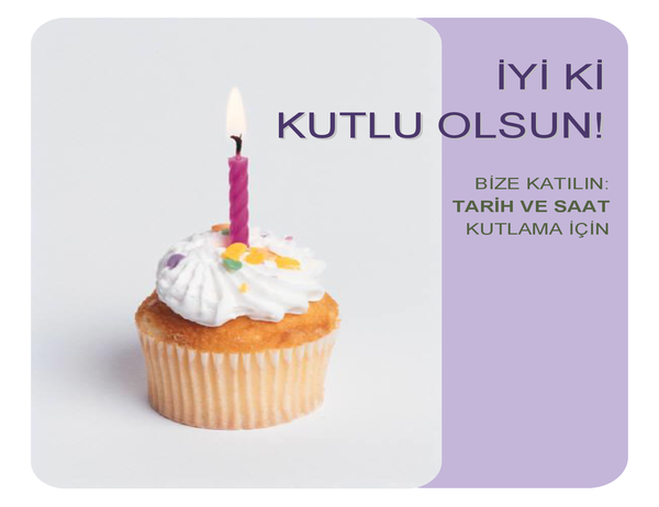 Doğum günü davetiyesi el ilanı (mini kekli) Doğum günü davetiyesi el ilanı (mini kekli)