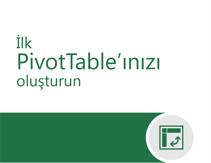 PivotTable öğreticisi PivotTable öğreticisi