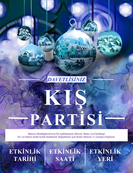 Şık kış partisi el ilanı Şık kış partisi el ilanı