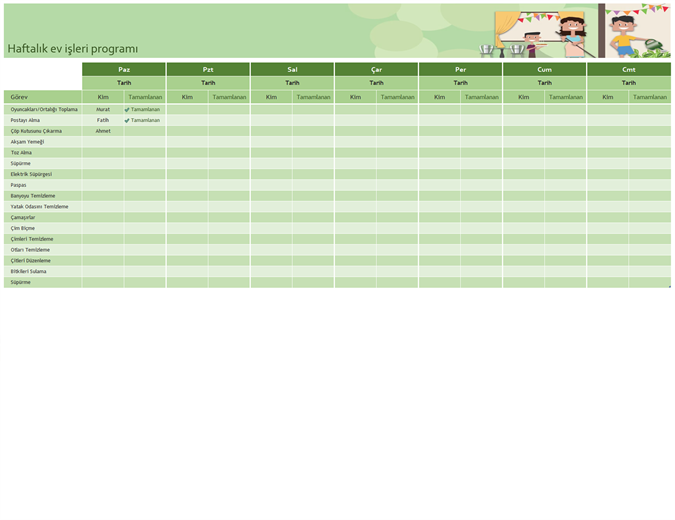 Excel şablonları