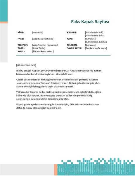 Minimalist teknik faks kapağı Minimalist teknik faks kapağı