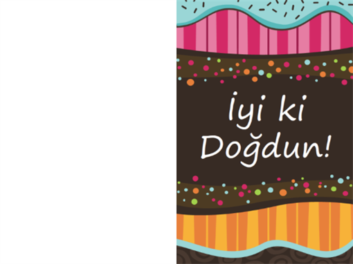 Doğum günü kartı - noktalar ve şeritler (çocuklar, ikiye katlı) Doğum günü kartı - noktalar ve şeritler (çocuklar, ikiye katlı)