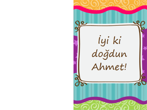 Doğum günü kartı - yıldızlar ve şeritler (çocuklar, ikiye katlı) Doğum günü kartı - yıldızlar ve şeritler (çocuklar, ikiye katlı)
