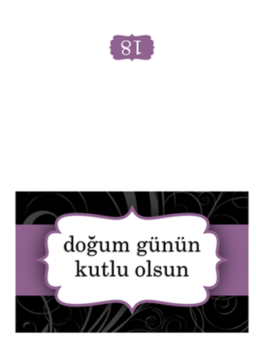 Doğum günü kartı (Mor Şerit tasarımı, ikiye katlı) Doğum günü kartı (Mor Şerit tasarımı, ikiye katlı)