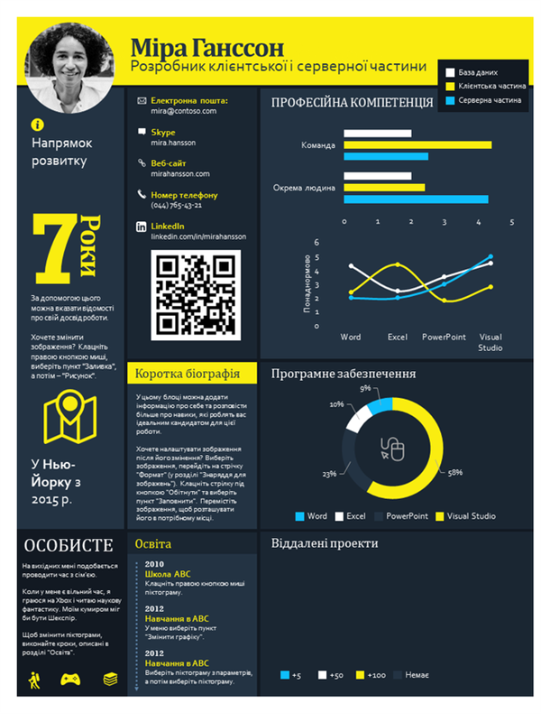 Резюме з технічною інфографікою Резюме з технічною інфографікою