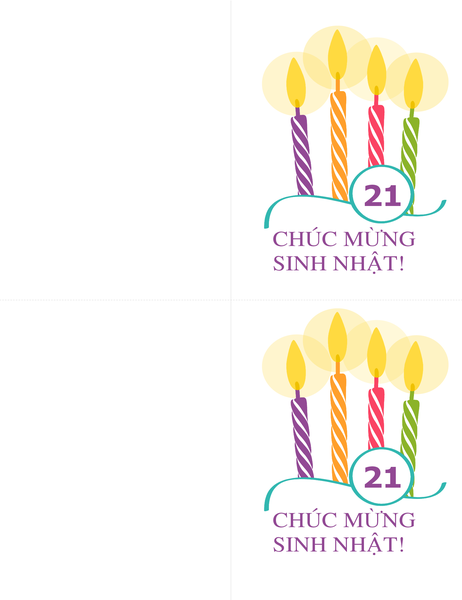 Thiếp dấu mốc sinh nhật (2 thiếp mỗi trang, dành cho Avery 8315) Thiếp dấu mốc sinh nhật (2 thiếp mỗi trang, dành cho Avery 8315)