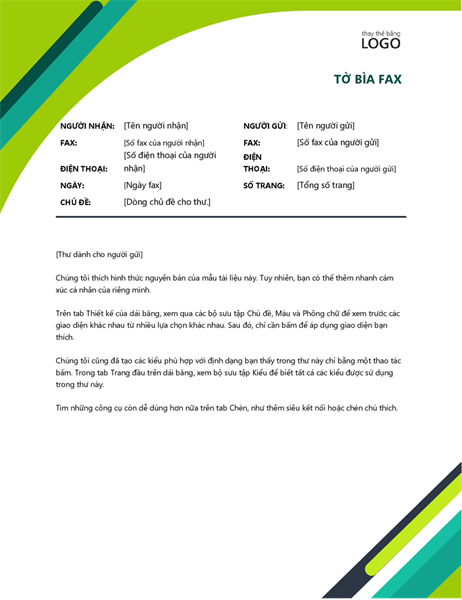 Trang bìa fax dạng hộp hiện đại Trang bìa fax dạng hộp hiện đại