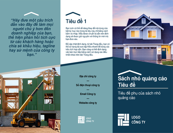 Sách nhỏ quảng cáo dành cho nhà xây dựng Sách nhỏ quảng cáo dành cho nhà xây dựng