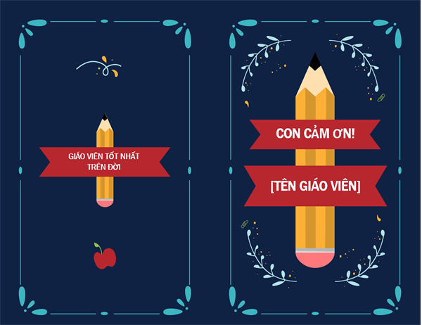 Thiệp cảm ơn giáo viên Thiệp cảm ơn giáo viên