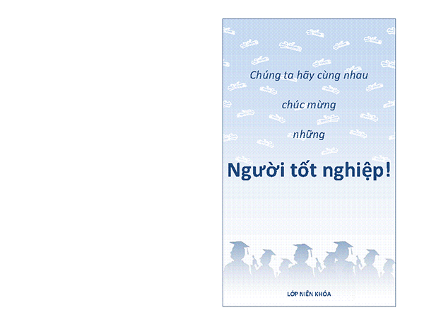 Thư mời tiệc tốt nghiệp (thiết kế Tiệc Tốt nghiệp, gập đôi)