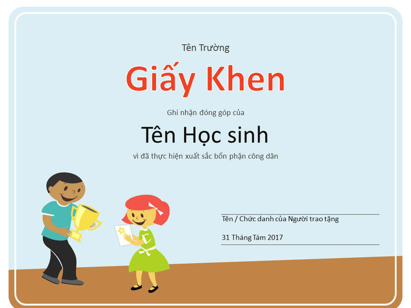 Bằng khen (học sinh Tiểu học) Bằng khen (học sinh Tiểu học)