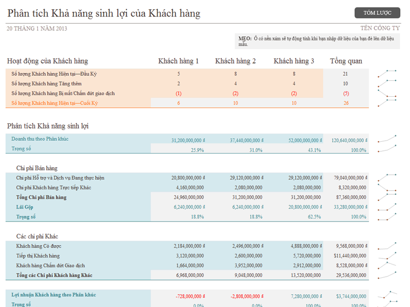 Phân tích khả năng sinh lợi của khách hàng Phân tích khả năng sinh lợi của khách hàng