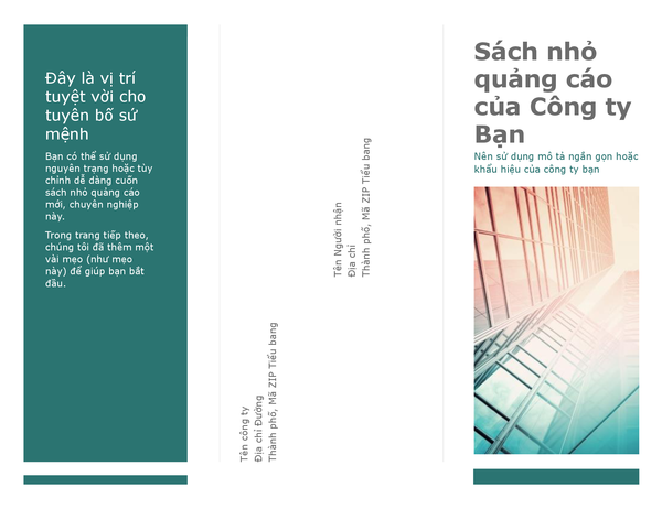 Sách nhỏ quảng cáo gập ba (màu xanh lam) Sách nhỏ quảng cáo gập ba (màu xanh lam)