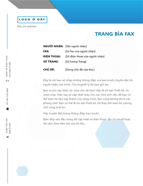 Bìa fax Hình lục giác Bìa fax Hình lục giác