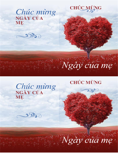 Thiệp cây trái tim vào Ngày của mẹ Thiệp cây trái tim vào Ngày của mẹ