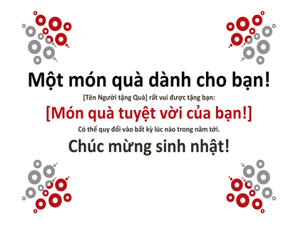 Chứng nhận quà tặng Chứng nhận quà tặng