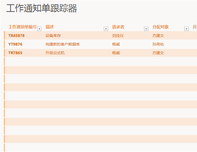 工作通知单跟踪器