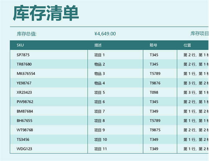 仓库库存 仓库库存