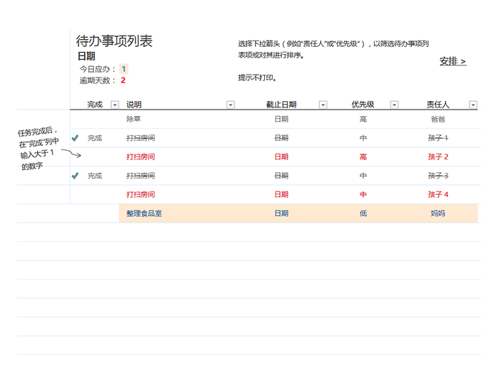 待办事项列表