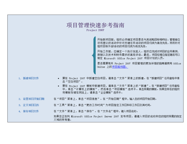 Project 2007 项目管理快速参考指南
