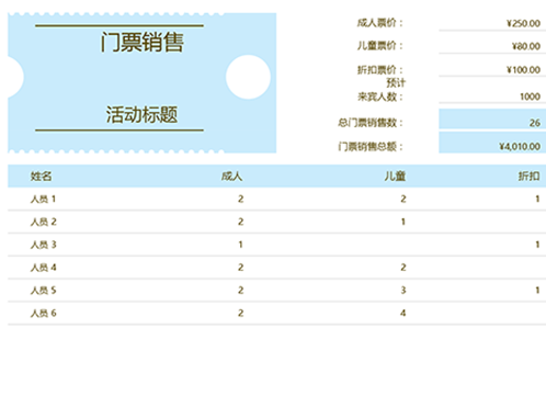 门票销售跟踪表 门票销售跟踪表